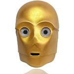 REVYV SW C3PO Robot Movie Cosplay Maschera in lattice Accessori Halloween Puntelli Adulti Mezza Maschera Viso (Glod)