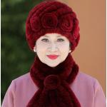 Cappelli invernali 55 rossi di pelliccia a tema coniglio per Donna 