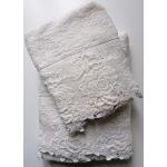Asciugamani avorio di spugna 2 pezzi da bagno 