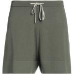 Shorts invernali verde militare XS di lana tinta unita per Uomo RICK OWENS 