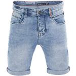 Bermuda jeans azzurri 5 XL taglie comode in denim per Uomo 