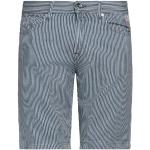 Shorts scontati blu di cotone a righe a vita alta per Uomo ROY ROGERS 