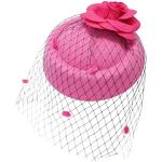 Cappelli rosa per festa con veletta per Donna Ro Rox 