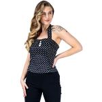 Bluse pin Up nere XL taglie comode a pois per Donna Ro Rox 