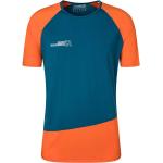 T-shirt tecniche scontate arancioni S in jersey a righe traspiranti mezza manica per Uomo Rock Experience 
