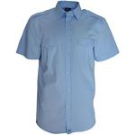 Camicie militari blu chiaro 4 XL taglie comode di cotone mezza manica con manica corta per Uomo 