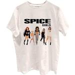 Rock Off The Spice Girls Photo Poses Ufficiale Uomo Maglietta Unisex (X-Large), Bianca