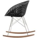 Rocking chair Smatrik - / Pattini legno di Kartell - Nero - Metallo/Materiale plastico