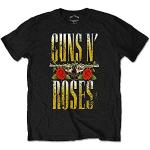 Guns N Roses T Shirt Big Guns Band Logo Nuovo Ufficiale Uomo Nero Size XL