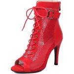 Stivali spuntati larghezza E rossi numero 36 con cerniera con supporto caviglia per Donna 
