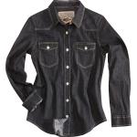 Camicie stretch scontate nere XS in denim per Donna Rokker 