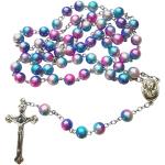 Collane blu pastello di plastica a rosario 