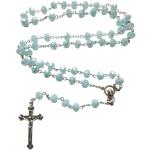 Collane azzurre di vetro a rosario 