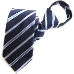 Cravatte slim business blu navy in microfibra a righe per Uomo 