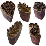 Royal Kraft Floreale Ottone Legno Stampa Timbri (Set di 5) - DIY Tessuto, Argilla, Ceramica Blocchi BHtag0001