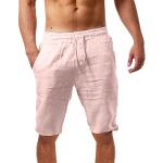 Pantaloni casual rosa L taglie comode di cotone a righe per l'estate da jogging per Uomo 