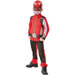 Costumi scontati rosso fuoco da supereroe per bambini Rubies Power rangers 