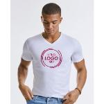 Russell 100 T-shirt uomo scollo a V Pure Organic neutro o personalizzato