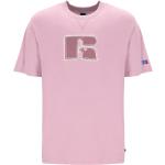 Magliette & T-shirt scontate rosa XL di cotone con scollo a V mezza manica ricamate per Uomo Russell Athletic 