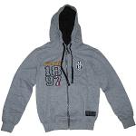 Felpe grigio chiaro XL di cotone con zip per Uomo Juventus 