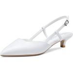 Sandali bianchi numero 40 di gomma con tacco da 3 cm a 5 cm antiscivolo con tacco per Donna 