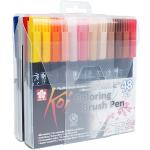 Sakura KOI Coloring Brush Set 48 - Pack de 48 rotuladores, Punta pincel
