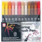 Sakura KOI Coloring Brush Set 48 - Pack de 48 rotuladores, Punta pincel
