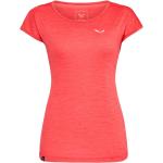 T-shirt tecniche scontate rosse XS in mesh traspiranti mezza manica per Donna Salewa Puez 