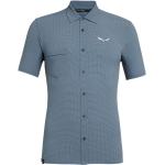 Salewa Puez Minicheck 2 Dryton Short Sleeve Shirt Blu XL Uomo