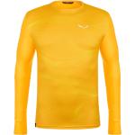 Magliette & T-shirt scontate gialle XL in poliestere all over Bluesign sostenibili traspiranti lavabili in lavatrice con manica lunga per Uomo Salewa 