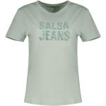 Magliette & T-shirt verdi L di cotone con perline con scollo tondo mezza manica con scollo rotondo per Donna Salsa Jeans 