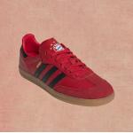 Sneakers stringate rosse numero 41,5 di tessuto sintetico con stringhe per Donna adidas Samba 