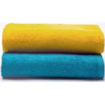 Sancarlos - Ocean, Set di 2 asciugamani da bagno combinati, colore smeraldo e senape, dimensioni 50 x 100 cm