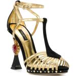 Sandali larghezza E neri numero 37 con punta aperta tacco scultura con tacco per Donna Dolce&Gabbana Dolce 