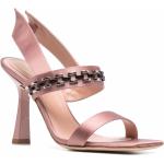 Sandali gioiello larghezza E scontati rosa numero 37 in tessuto con perline con punta aperta Alberta Ferretti 