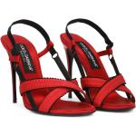 Sandali larghezza A rossi numero 37 in pelle di vitello con punta aperta tacco stiletto con tacco per Donna Dolce&Gabbana Dolce 