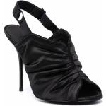 Sandali larghezza A neri numero 37 in pelle di vitello con punta aperta tacco stiletto con cinturino per Donna Dolce&Gabbana Dolce 