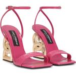 Sandali larghezza E rosa numero 37 in pelle di coccodrillo con punta aperta con cinturino per Donna Dolce&Gabbana Dolce 