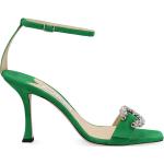 Sandali gioiello verdi numero 40 di pelle tinta unita con fibbie per Donna Jimmy Choo 