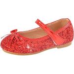 Sandali estivi larghezza E casual rossi numero 34 di cotone con perline chiusura velcro per Battesimo Generic 