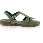 Sandali gioiello larghezza E etnici verdi di pelle per Donna Igi&Co 