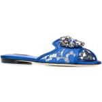 Ciabatte larghezza E blu numero 37 di pelle a fiori con punta aperta Dolce&Gabbana Dolce 