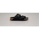 Sandalo Arizona nero in pelle scamosciata con interno in shearling tono su tono