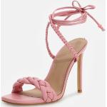 Sandali larghezza E rosa in poliuretano con punta quadrata con stringhe con tacco sopra i 9 cm con tacco per Donna Guess 