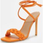 Sandali larghezza E arancioni in poliuretano con punta quadrata con stringhe con tacco sopra i 9 cm con tacco per Donna Guess 