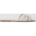 Sandali bassi larghezza E bianchi numero 38,5 di pelle per Donna Saint Laurent Paris 