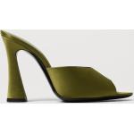 Sandali larghezza E verdi numero 40 di raso con tacco per Donna Saint Laurent Paris 