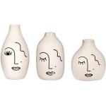 Sass & Belle Astratto Face - Set di 3 vasi bianchi