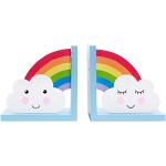 Sass & Belle - Set di 2 reggilibri in legno Day Dreams – motivo: arcobaleno e nuvole