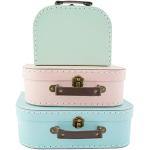 Sass & Belle, set di 3 scatole portaoggetti a forma di valigia, in vari disegni e colori Rose